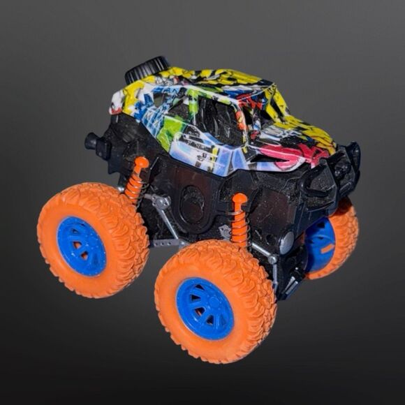 Friction Monster Truck Hummer & Jeep Neon Orange Red Green A32 - Picture 8 of 12